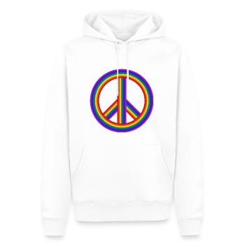 weltfrieden auf erden world peace on earth love144 - Männer Premium Bio Hoodie - Weiß - Vorne - Nico (187cm)
