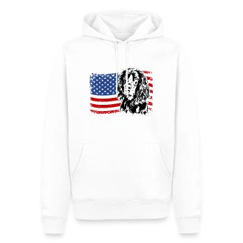 Gordon Setter Amérique Flag Dogs Wilsigns - Sweat à capuche Premium bio Homme - blanc - Devant - Nico (187cm)