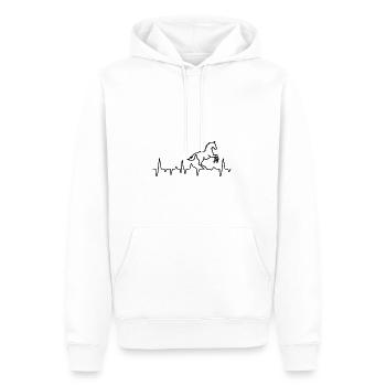 horse heartbeat black - Männer Premium Bio Hoodie - Weiß - Vorne - Nico (187cm)