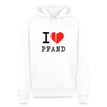 I love Pfand - das Shirt für jeden Pfandsammler! - Männer Premium Bio Hoodie - Weiß - Vorne - Nico (187cm)