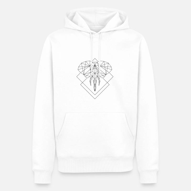 Polygon Elefant - Männer Premium Bio Hoodie - Weiß