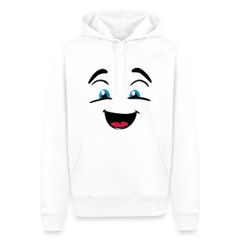 Lachendes Gesicht - Männer Premium Bio Hoodie - Weiß - Vorne - Nico (187cm)