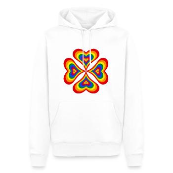 Blume aus Regenbogenherzen (LGBT) - Männer Premium Bio Hoodie - Weiß - Vorne - Nico (187cm)
