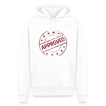 Approved Symbol Geschenk Geschenkidee - Männer Premium Bio Hoodie - Weiß - Vorne - Nico (187cm)