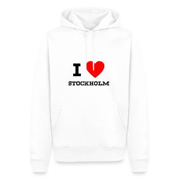 i love Stockholm - Männer Premium Bio Hoodie - Weiß - Vorne - Nico (187cm)