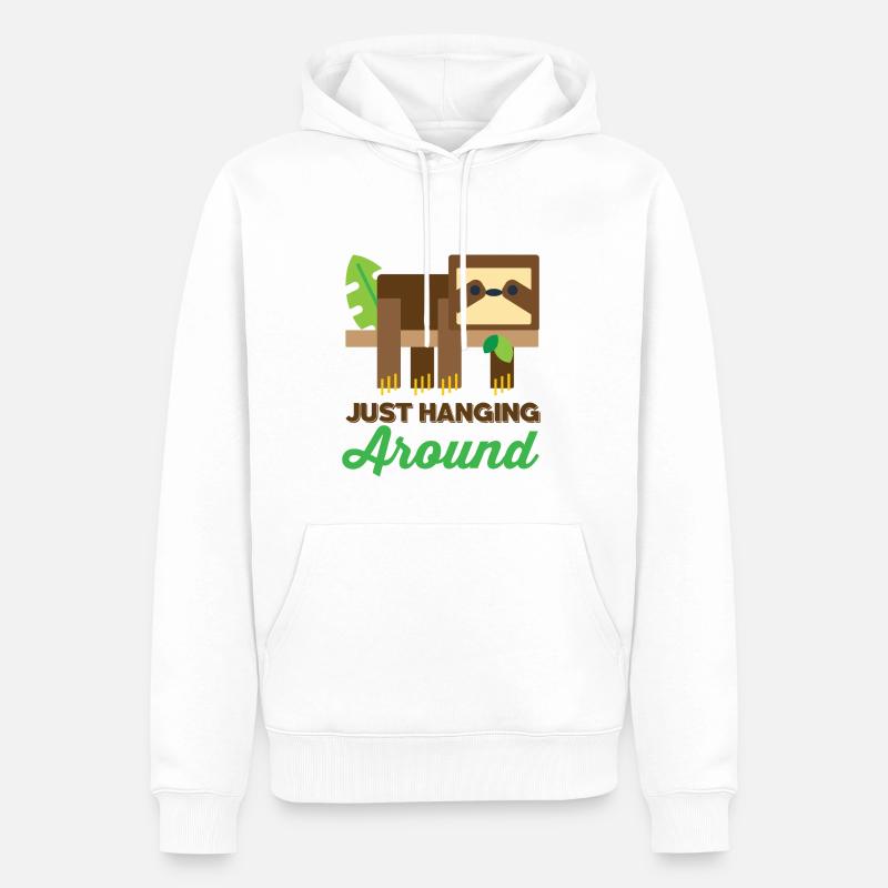 chat doux - Sweat à capuche Premium bio Homme - blanc