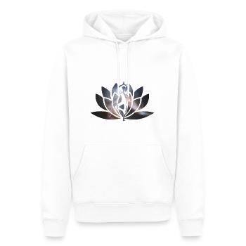 Yoga Lotus Flower - Sweat à capuche Premium bio Homme - blanc - Devant - Nico (187cm)