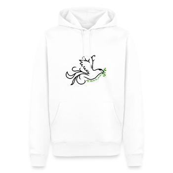 colombe de la paix - Sweat à capuche Premium bio Homme - blanc - Devant - Nico (187cm)
