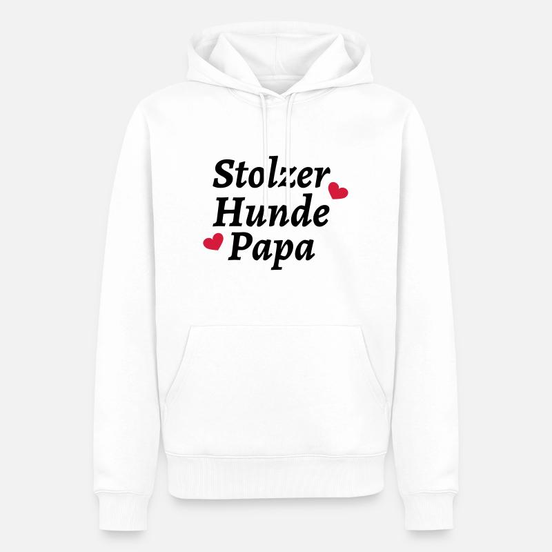 Stolzer Hunde Papa - Männer Premium Bio Hoodie - Weiß