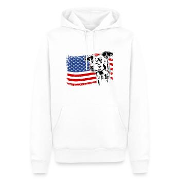 Greyhound America Flag Greyhound Dogs Wilsigns - Sweat à capuche Premium bio Homme - blanc - Devant - Nico (187cm)