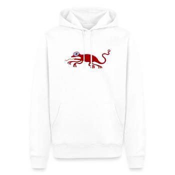 ulkige Echse-rot - Männer Premium Bio Hoodie - Weiß - Vorne - Nico (187cm)