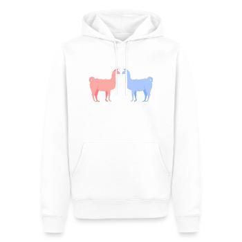 Llama alpaca in love - Men’s Premium Organic Hoodie - white - Front - Nico (187cm)