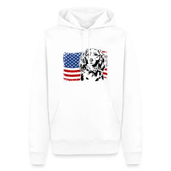 Nederlandse Kooikerhondje Amerika Flag Dogs - Sweat à capuche Premium bio Homme - blanc - Devant - Nico (187cm)