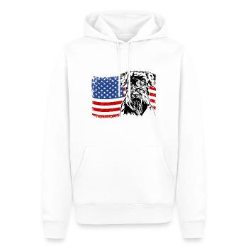 Schnauzer America Flag Chien Chiens Wilsigns - Sweat à capuche Premium bio Homme - blanc - Devant - Nico (187cm)