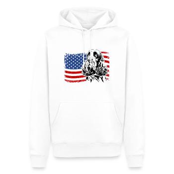 English Springer Spaniel Amerika Fahne Hund Hunde - Männer Premium Bio Hoodie - Weiß - Vorne - Nico (187cm)