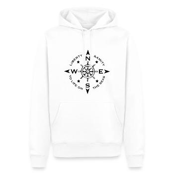 Windrose für den Kapitän - Männer Premium Bio Hoodie - Weiß - Vorne - Nico (187cm)