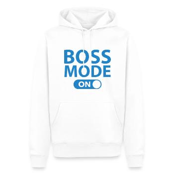 Boss Mode On - Men’s Premium Organic Hoodie - white - Front - Nico (187cm)