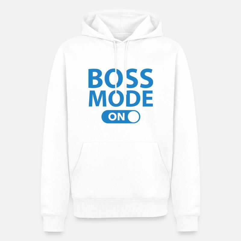 Boss-Modus ein - Männer Premium Bio Hoodie - Weiß