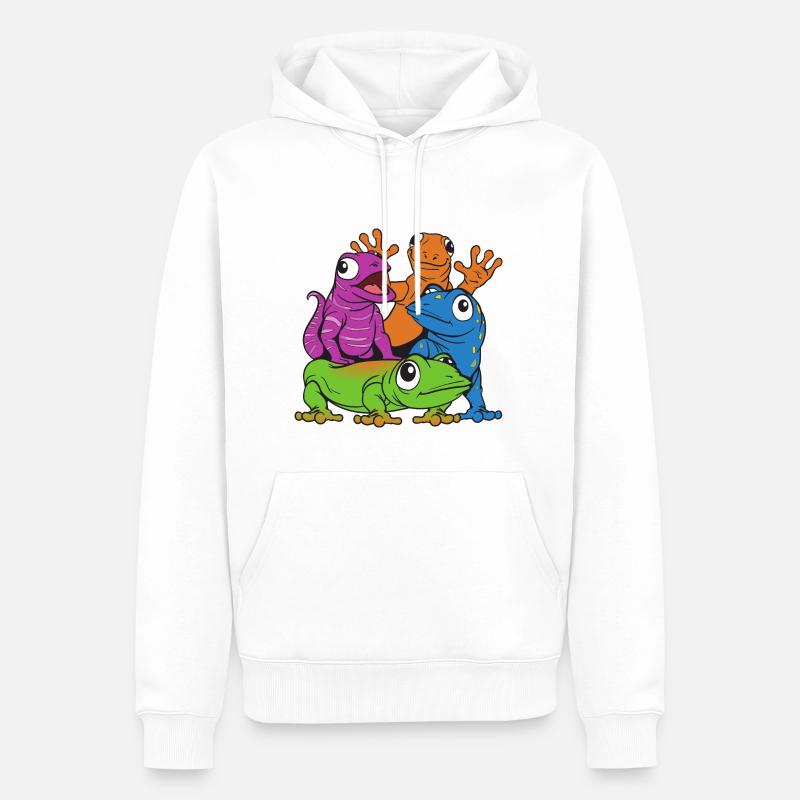 Eidechsen - Männer Premium Bio Hoodie - Weiß