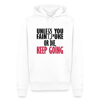 keep going - Men’s Premium Organic Hoodie - white - Front - Nico (187cm)