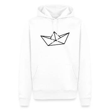 Papierboot - Männer Premium Bio Hoodie - Weiß - Vorne - Nico (187cm)