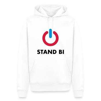 Stand Bi - Männer Premium Bio Hoodie - Weiß - Vorne - Nico (187cm)