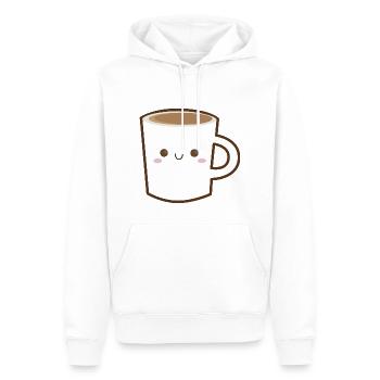 tasse de café doux kawaii - Sweat à capuche Premium bio Homme - blanc - Devant - Nico (187cm)