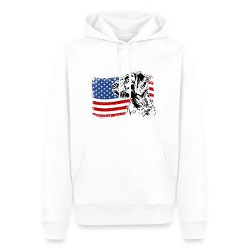 German Wirehair America Flag Dogs Wilsigns - Sweat à capuche Premium bio Homme - blanc - Devant - Nico (187cm)