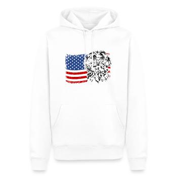 Maltese Amérique Flag Dogs Wilsigns - Sweat à capuche Premium bio Homme - blanc - Devant - Nico (187cm)