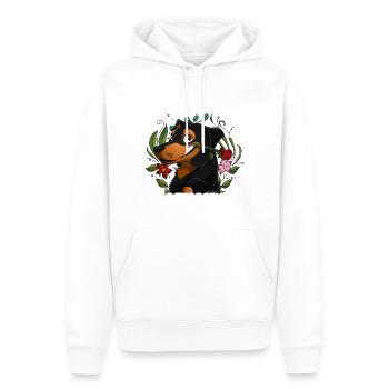 Das Glück Beauceron - Männer Premium Bio Hoodie - Weiß - Vorne - Nico (187cm)