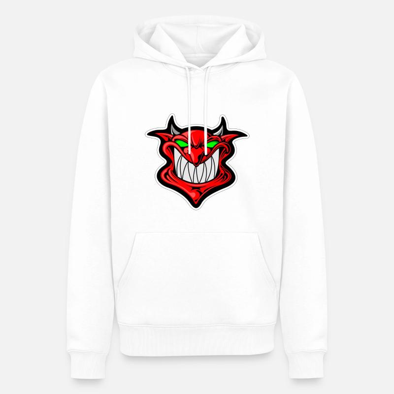 Grinning Devil - Männer Premium Bio Hoodie - Weiß