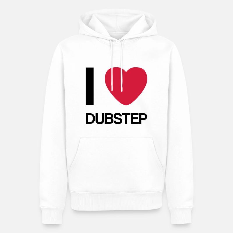 I LOVE DUBSTEP- Geschenk Idee - Männer Premium Bio Hoodie - Weiß