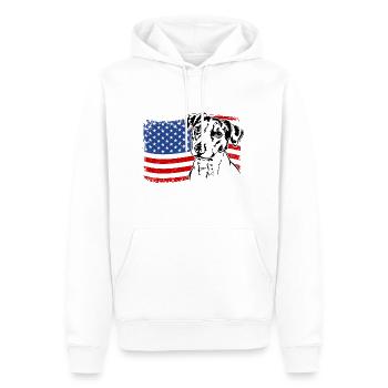 Jack Russell Terrier America Flag Dogs Wilsigns - Men’s Premium Organic Hoodie - white - Front - Nico (187cm)