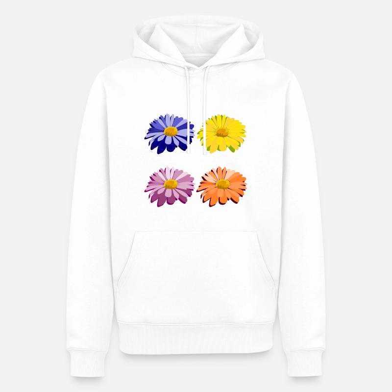 fleurs - Sweat à capuche Premium bio Homme - blanc