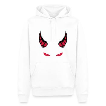 Teufel Horn Auge böse heftig 1910 - Männer Premium Bio Hoodie - Weiß - Vorne - Nico (187cm)