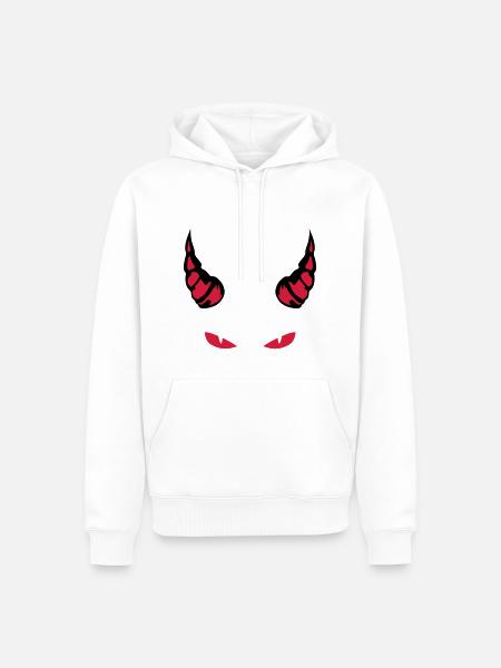 horn devil eye mocking feroce 1910 - Men’s Premium Organic Hoodie - white