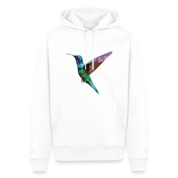 Bunter Kolibri - Männer Premium Bio Hoodie - Weiß - Vorne - Nico (187cm)