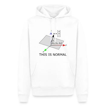 Das ist normal - Männer Premium Bio Hoodie - Weiß - Vorne - Nico (187cm)