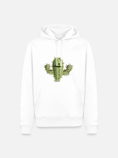Cactus - Men’s Premium Organic Hoodie - white
