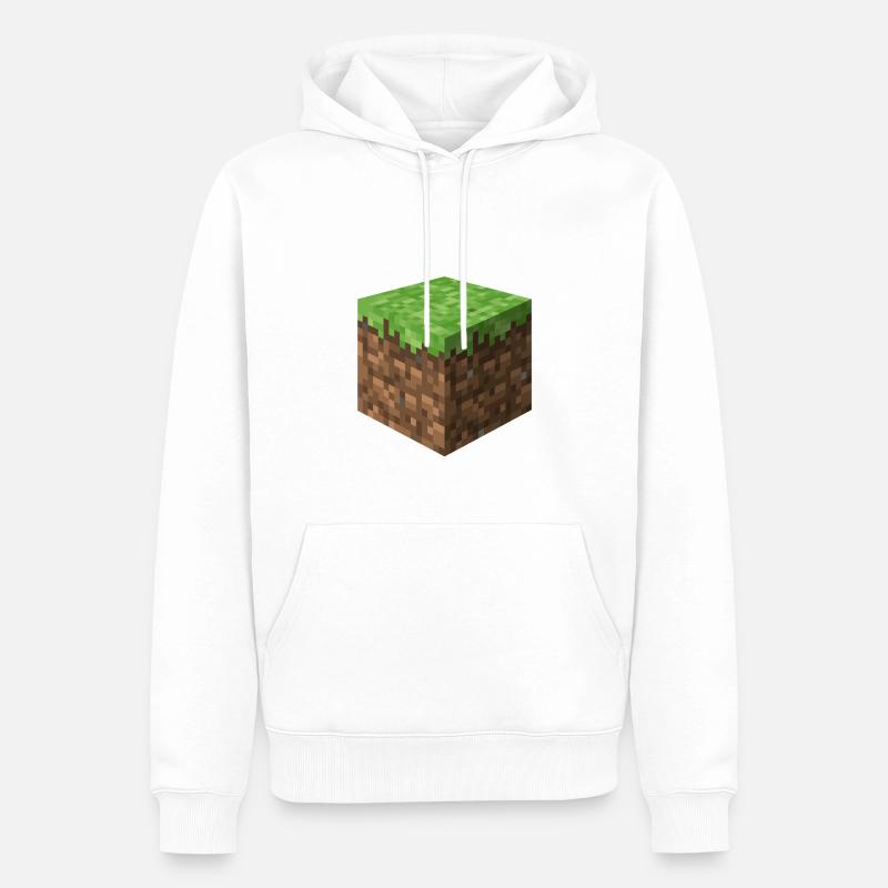 Bloc 3D - Sweat à capuche Premium bio Homme - blanc