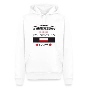 POLNISCHER PAPA - Männer Premium Bio Hoodie - Weiß - Vorne - Nico (187cm)