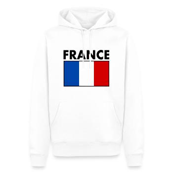 FRANKREICH FLAGGE - Männer Premium Bio Hoodie - Weiß - Vorne - Nico (187cm)