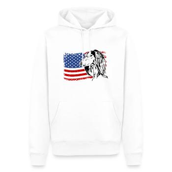 Saluki Amerika Fahne Hund Hunde Wilsigns - Männer Premium Bio Hoodie - Weiß - Vorne - Nico (187cm)