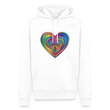 Cœur arc-en-ciel - Sweat à capuche Premium bio Homme - blanc - Devant - Nico (187cm)