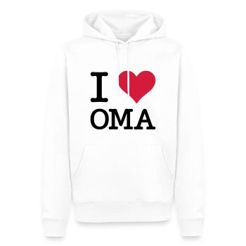 I Love Oma Großmutter Grandma Mutter Kult Motiv - Männer Premium Bio Hoodie - Weiß - Vorne - Nico (187cm)