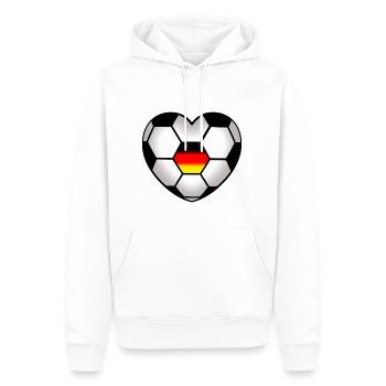 FootballHeart Allemagne Flag Football Fans Amour - Sweat à capuche Premium bio Homme - blanc - Devant - Nico (187cm)