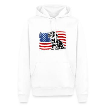 teckel à poil dur amérique flag chiens chiens wilsigns - Sweat à capuche Premium bio Homme - blanc - Devant - Nico (187cm)