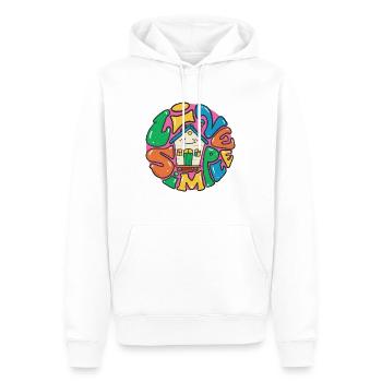 Vivre une -maison simple - Sweat à capuche Premium bio Homme - blanc - Devant - Nico (187cm)