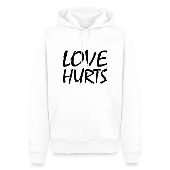 Love hurts - Sweat à capuche Premium bio Homme - blanc - Devant - Nico (187cm)