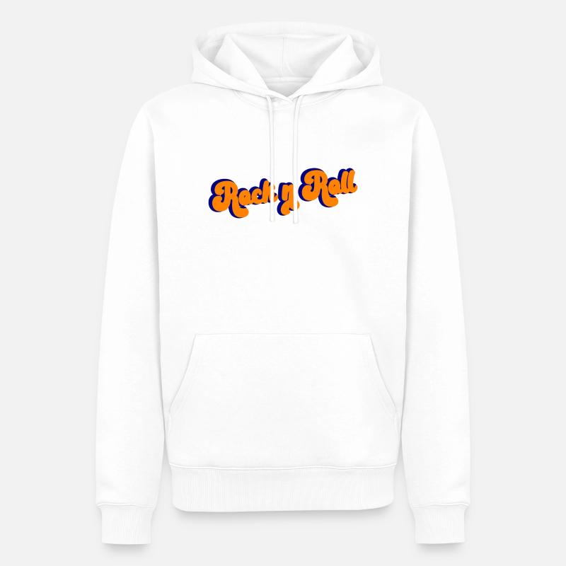 Rock and Roll Design Rétro - Sweat à capuche Premium bio Homme - blanc